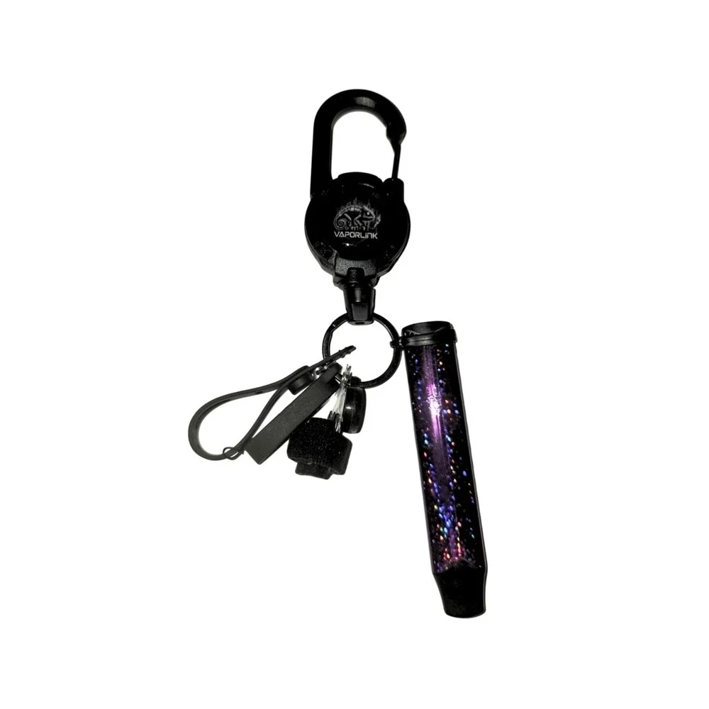 BLACK Vaporlink Leash Heavy-duty Retractable Carabiner Keychain Anti-Lost/Theft